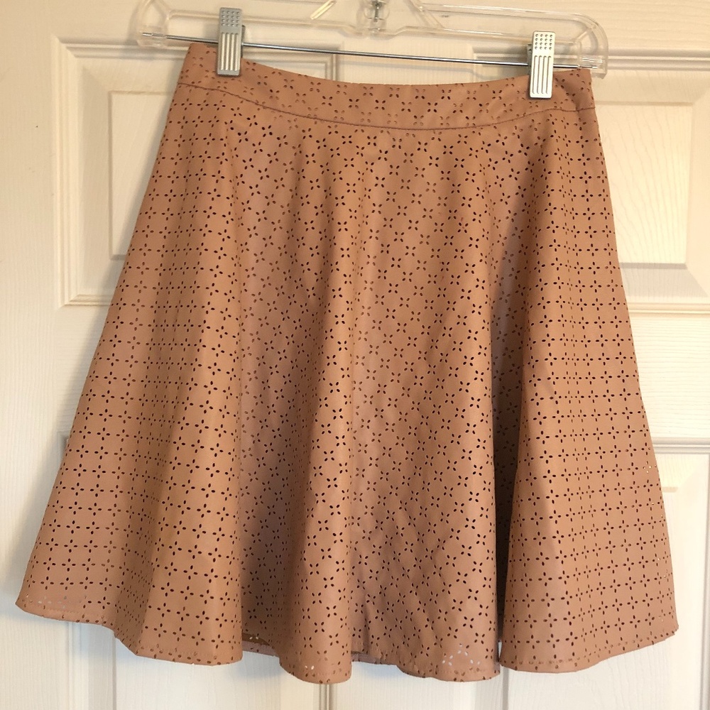 Anthro pink leather skirt